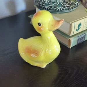 Vintage Yellow Ceramic Duck Figurine